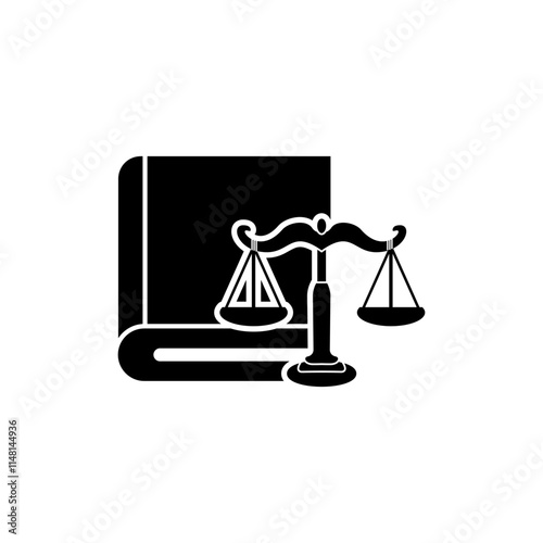 Book Justice logo. Book and Justice scale icon vector. Court icon. lawyer and justice icon logo vector.