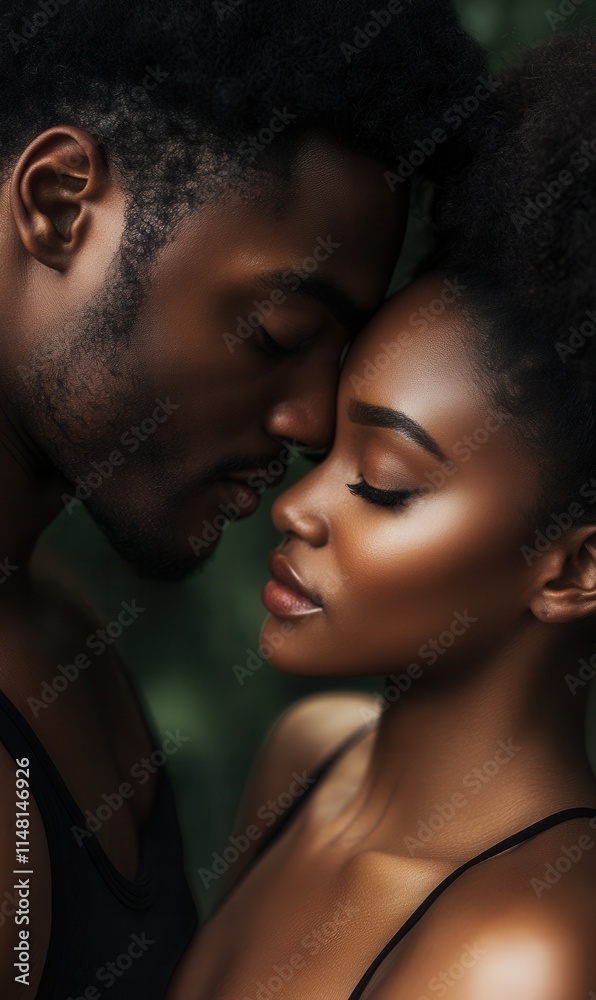 Couple sharing a tender moment during a close embrace in a natural outdoor setting at sunset, highlighting love and connection Couple sharing a tender moment during a close embrace in a natural outdoor setting at sunset, highlighting love and connection