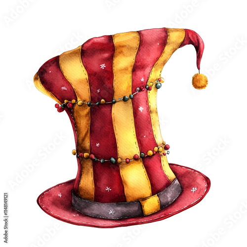 Watercolor Winter Circus Clipart Vector Illustration