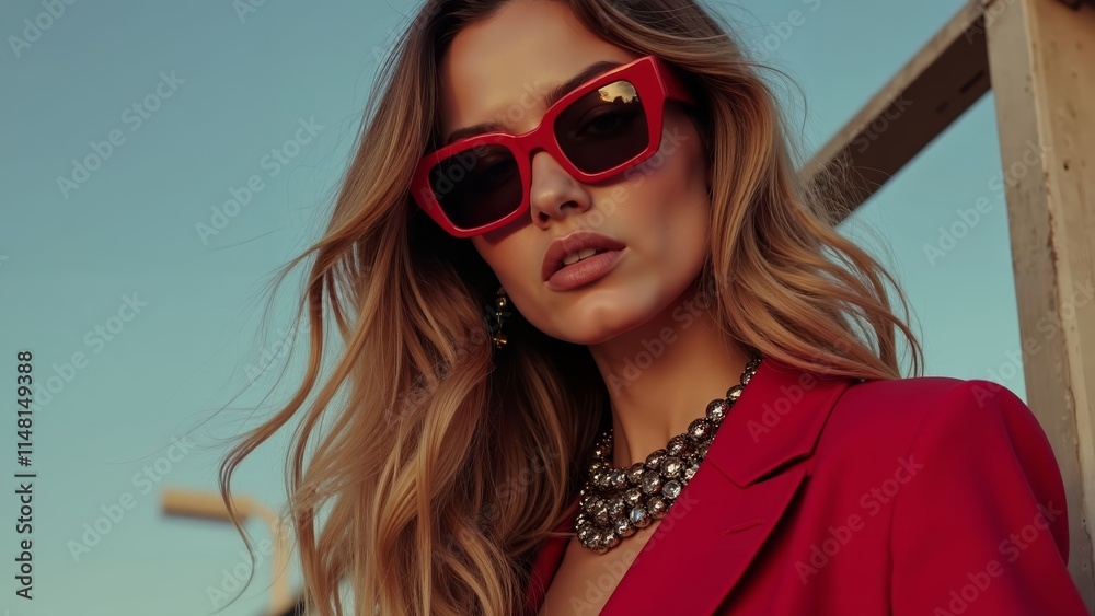 Red Hot Style, Sunglasses, Blazer, and Bold Jewelry Red Hot Style, Sunglasses, Blazer, and Bold Jewelry