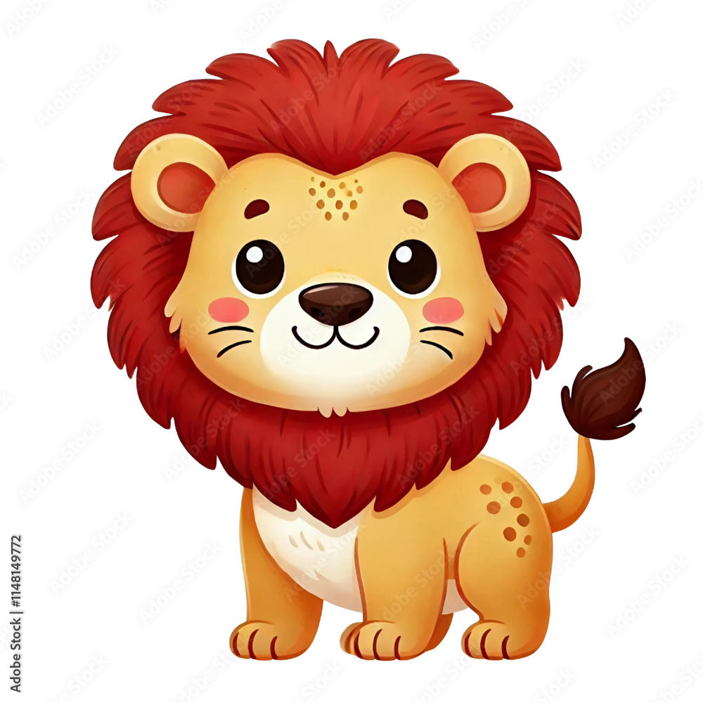 Obraz premium lion cartoon isolated on white