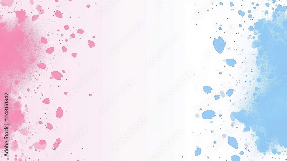 Obraz premium Pastel Pink and Blue Watercolor Splashes Background