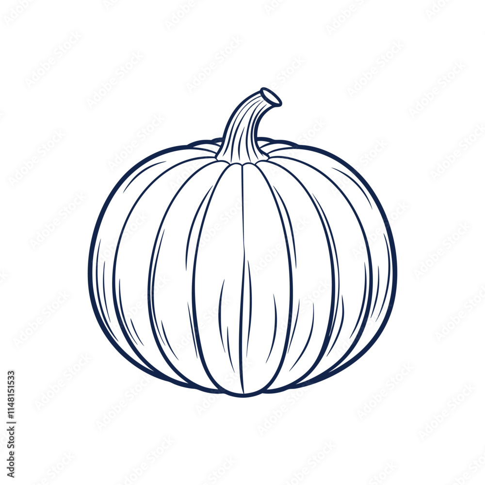 Pumpkin Outline in Thin line Pumpkin Outline in Thin line