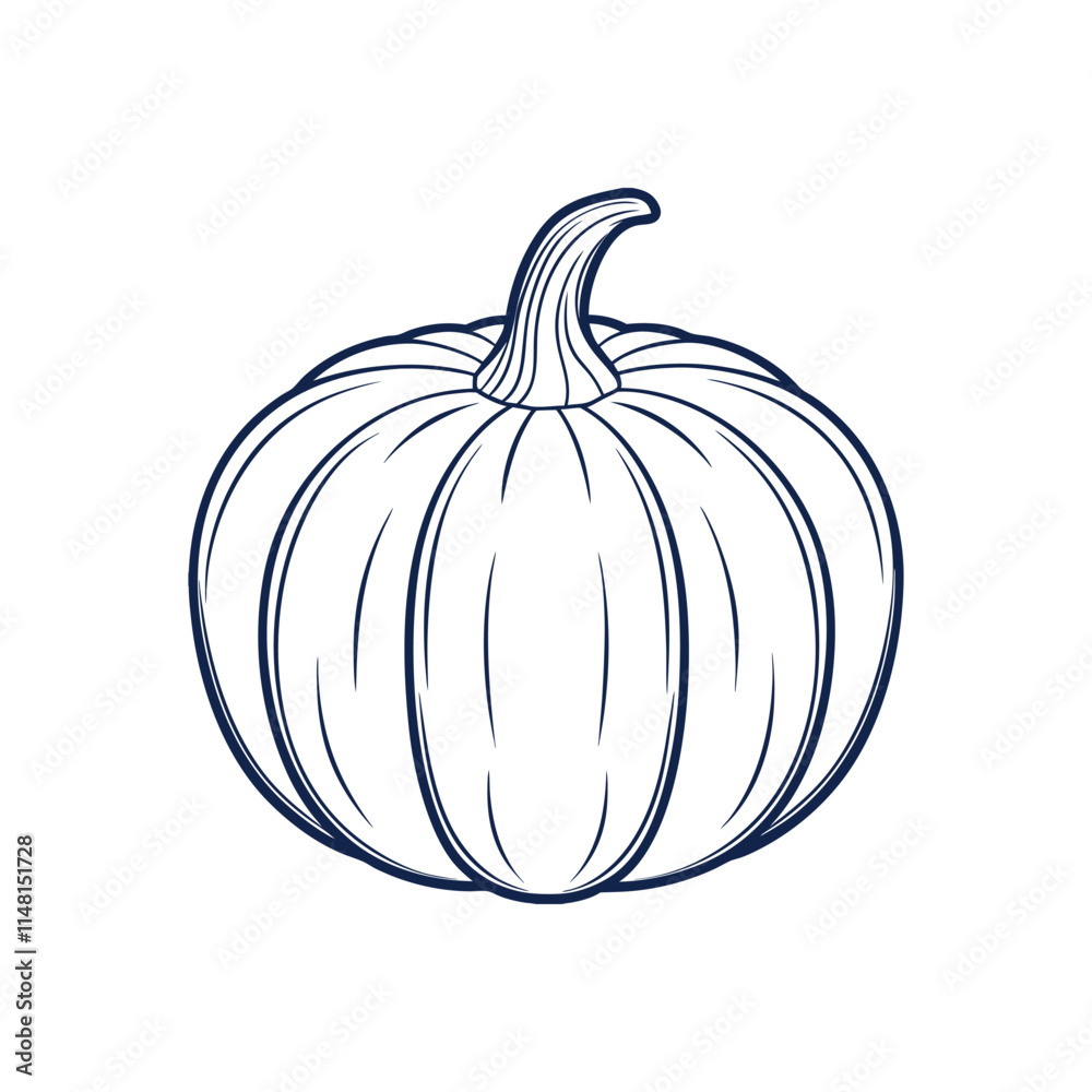 Pumpkin Outline in Thin line Pumpkin Outline in Thin line