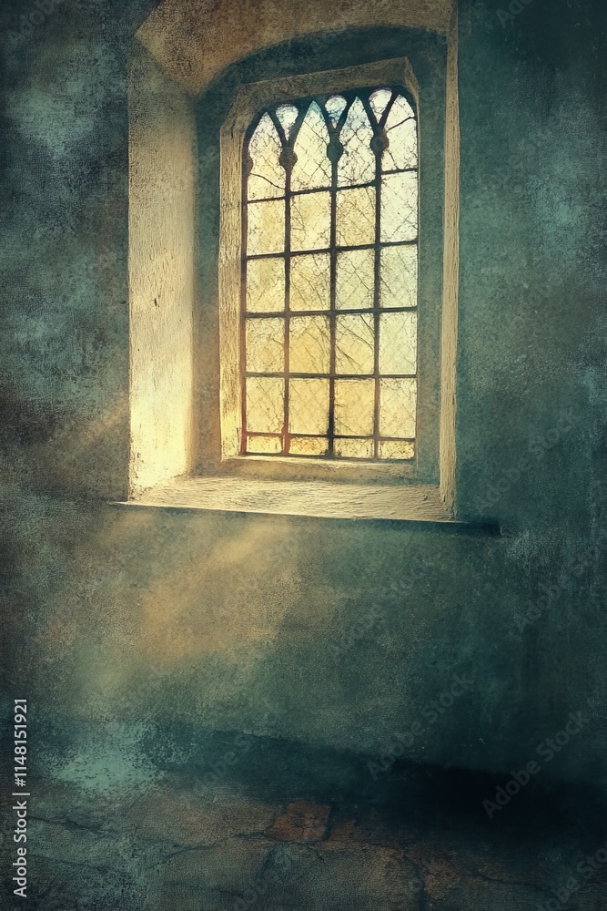 A window with a view of the outside. The window is open and the sun is shining through it A window with a view of the outside. The window is open and the sun is shining through it