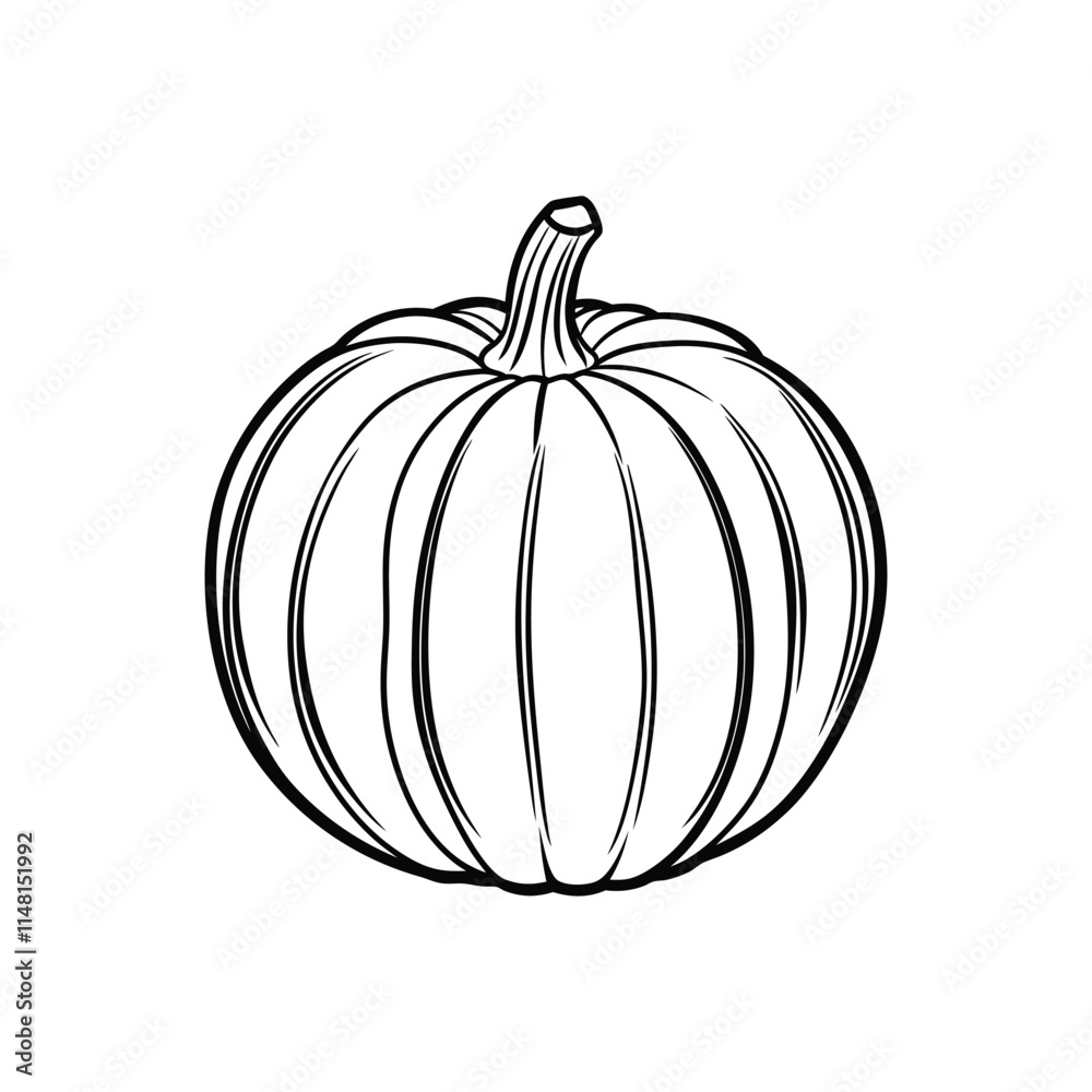 Pumpkin Outline in Thin line Pumpkin Outline in Thin line