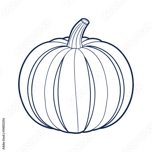 Pumpkin Outline in Thin line