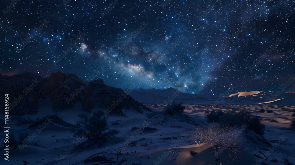 Starry Night Sky over Desert Starry Night Sky over Desert