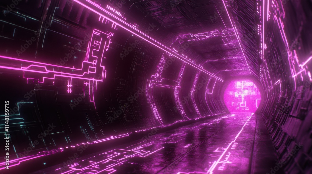 Fototapeta premium Glowing circuit wallpaper