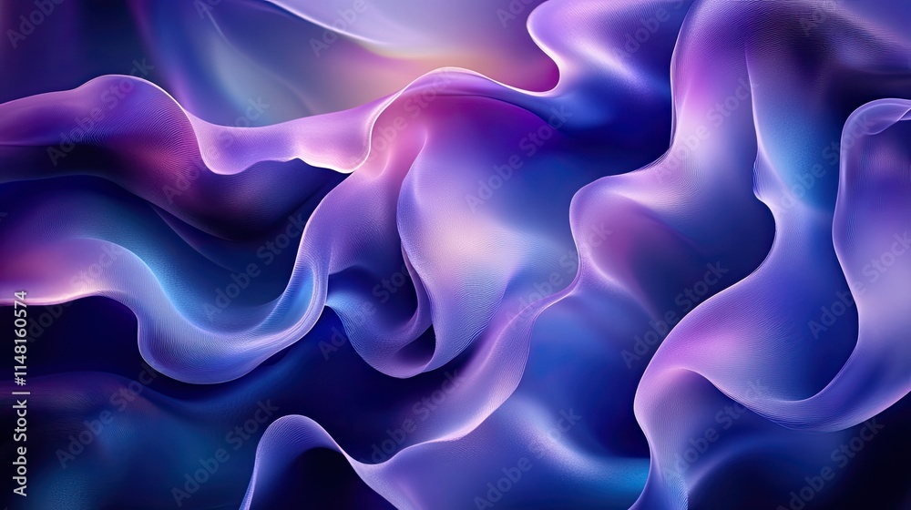 Fototapeta premium Abstract Colorful Waves in Purple and Blue Flowing Background