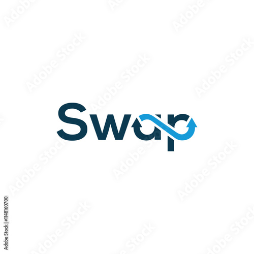typography text swap logo design, arrow concept vector