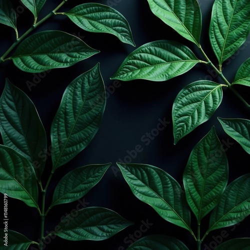 Dark and moody black wallpaper with botanical pattern, mysteriousvibes, shadesofgreen, blackwallpaper photo