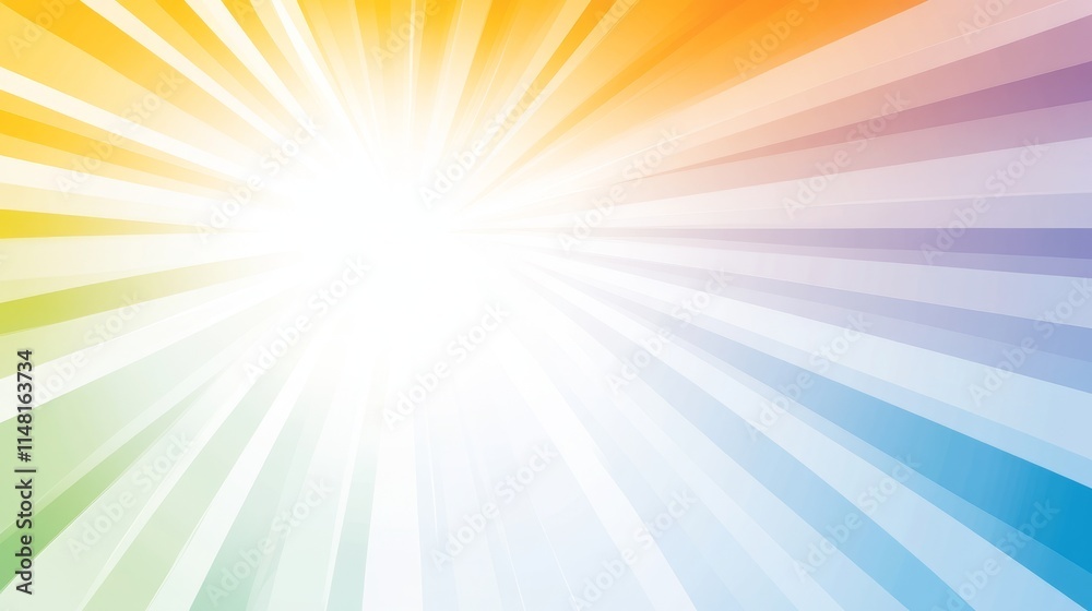 Rainbow Burst Vibrant Sun Rays Background Design Rainbow Burst Vibrant Sun Rays Background Design