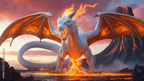 unique elemental dragon variant, dragon generative ai photo