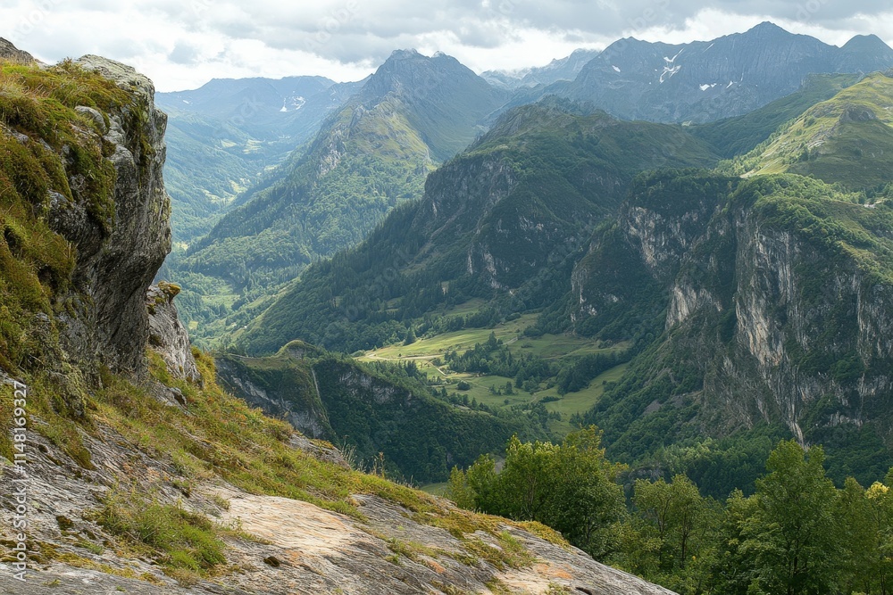 landscape of the mountains - austrian alps. Beautiful simple AI generated image