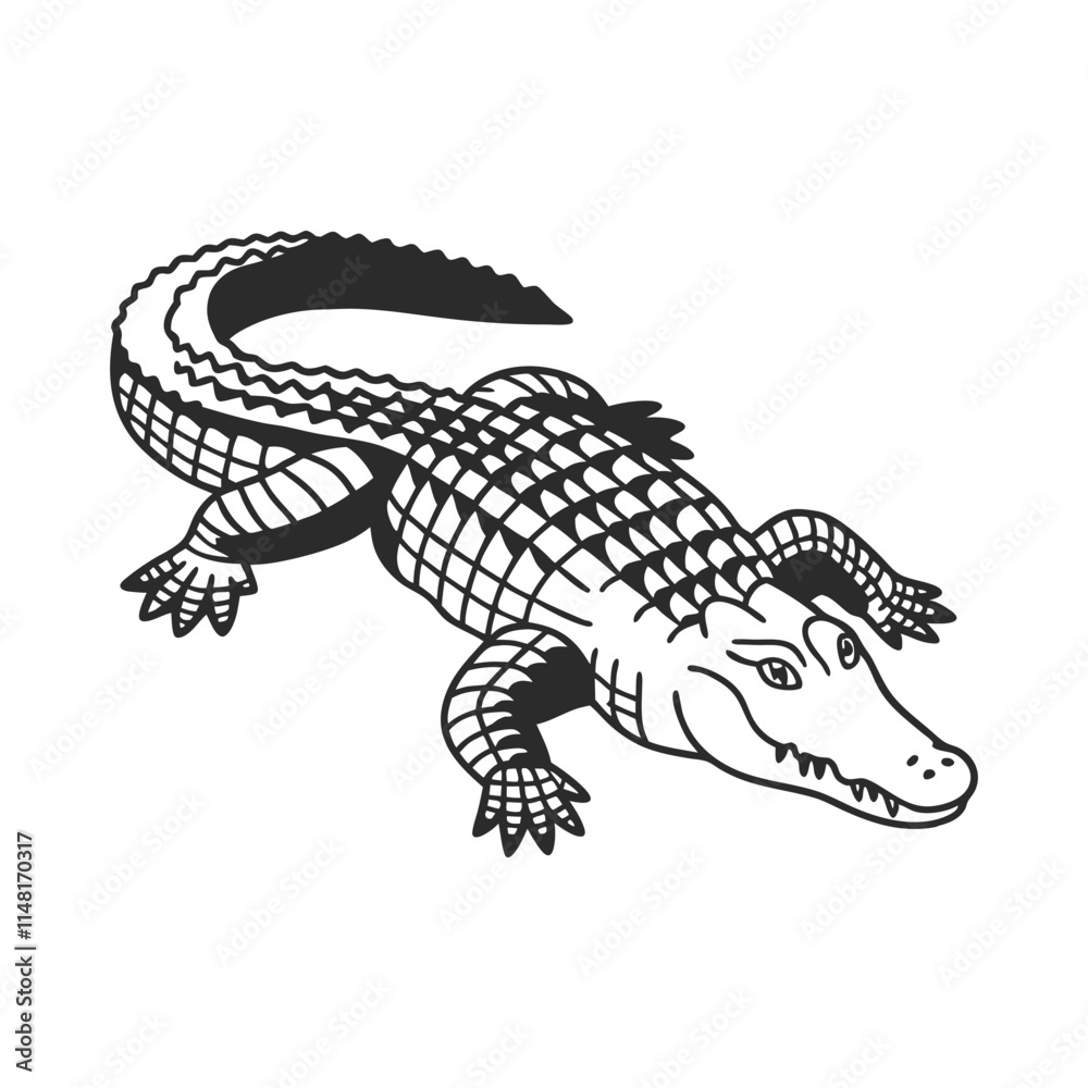 Fototapeta premium Crocodile Vector Art and Illustration