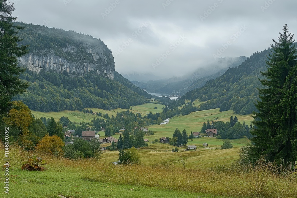 Mountain valley during sunset. Natural summer mountain landscape. Forest and mountans. Mountain-image... Beautiful simple AI generated image Mountain valley during sunset. Natural summer mountain landscape. Forest and mountans. Mountain-image... Beautiful simple AI generated image