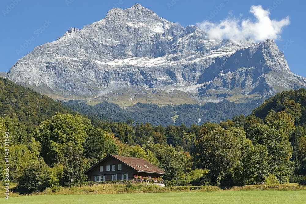 landscape of the mountains - austrian alps. Beautiful simple AI generated image landscape of the mountains - austrian alps. Beautiful simple AI generated image