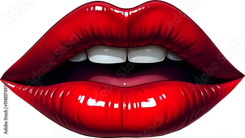 red lips isolated on white, valentine's day red lip vector file, valentine Adobe Illustrator Artwork