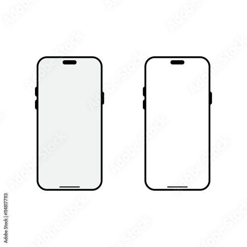 Modern smartphone device black mockup template. Phone for ad campaigns and app preview