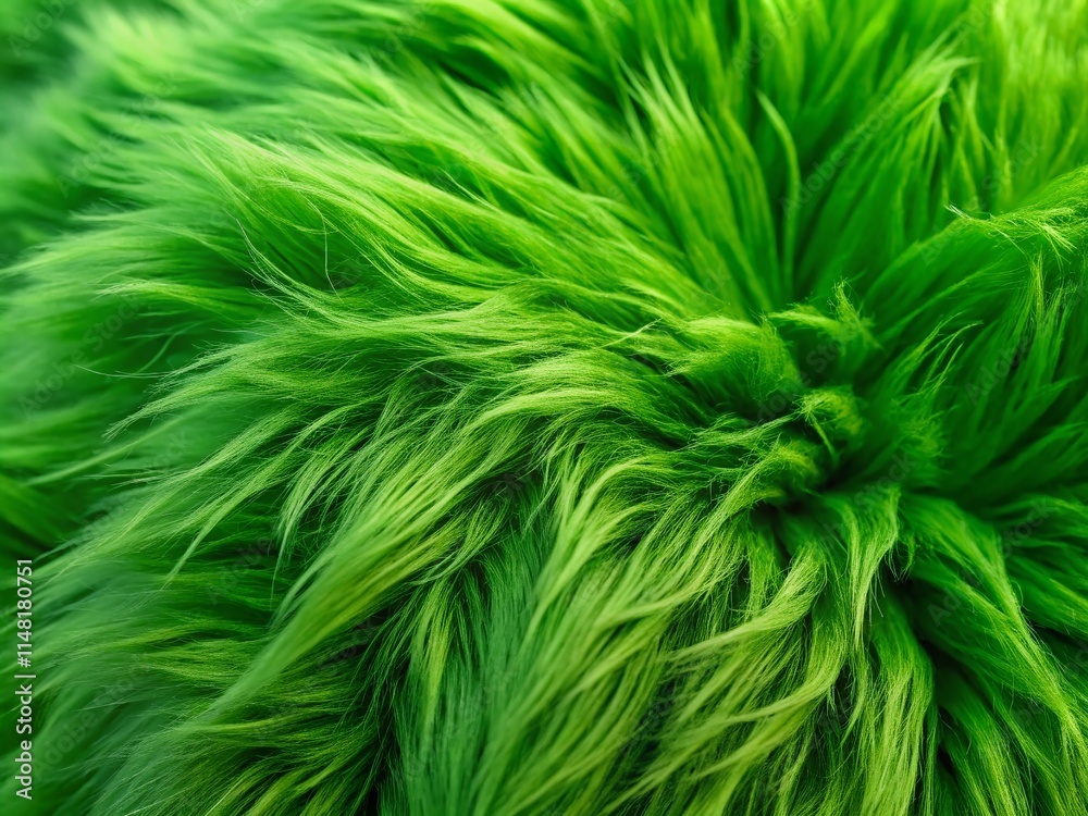 Lush Green Fluffy Fur Texture Background - Soft, Plush, Nature Photography Lush Green Fluffy Fur Texture Background - Soft, Plush, Nature Photography