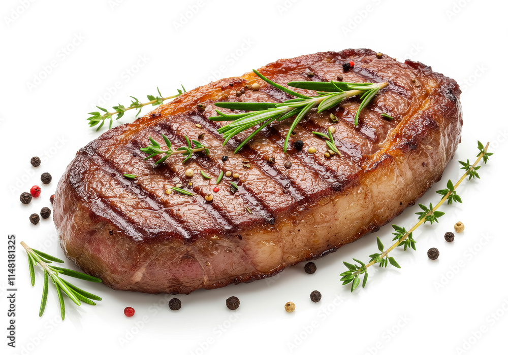 Fresh grilled steak isolated on white background Fresh grilled steak isolated on white background