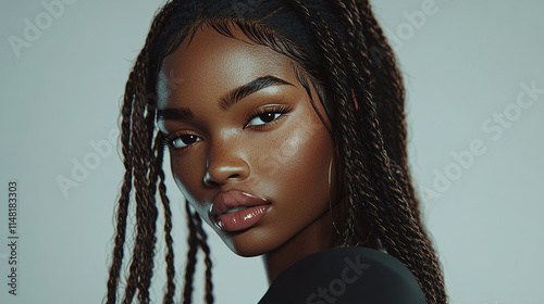 Melanated Majesty Celebrating Natural Beauty and Confidence photo