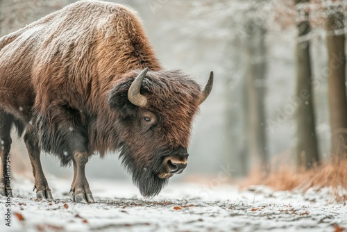 A wildebeest mid-run isolated on a transparent background.. Beautiful simple AI generated image photo