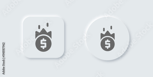 Inflation solid icon in neomorphic design style. Economy crisis signs vector illustration.