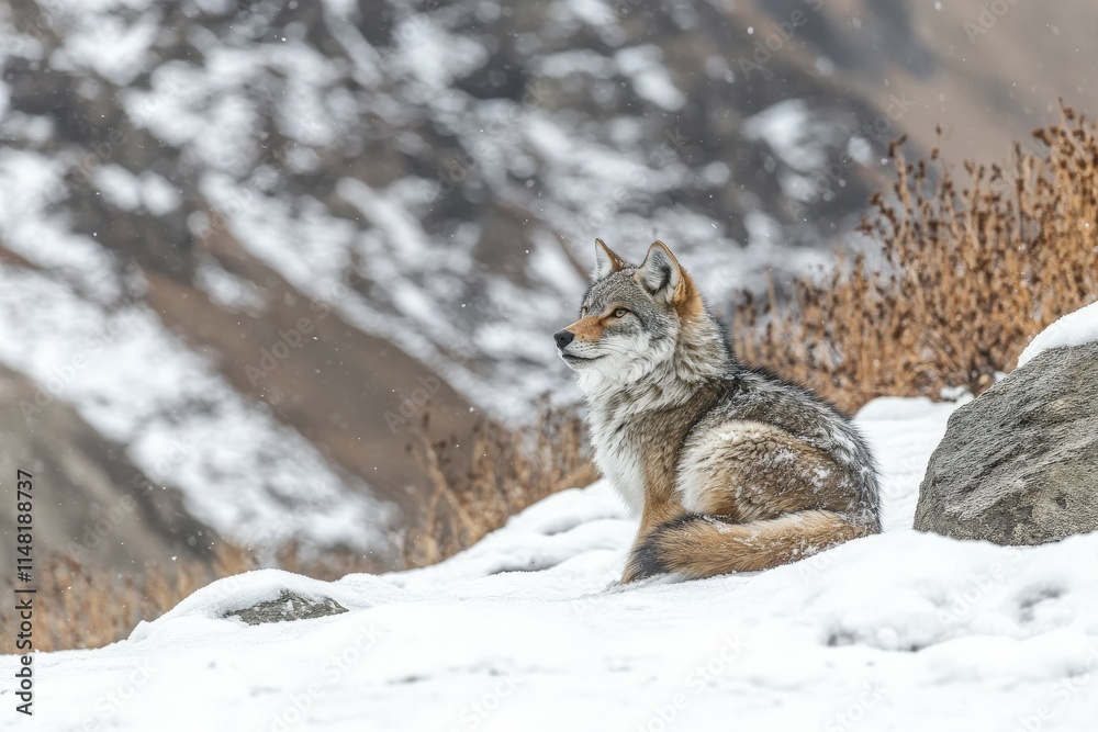 Obraz premium A wildebeest mid-run isolated on a transparent background.. Beautiful simple AI generated image