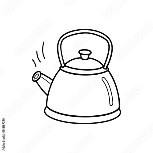 "Boiling Kettle Hand-Drawn Clip Art - Vector Illustration"

