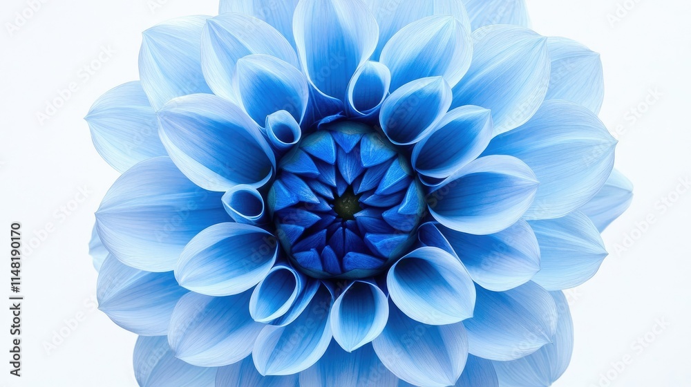 Obraz premium Delicate Blue Bloom with Intricate Petal Design Showcasing Natural Beauty and Floral Elegance in a Bright and Airy Background