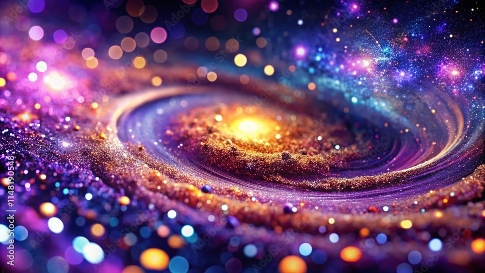 Obraz premium Macro Glitter Purple Galaxy: Cosmic Stardust Universe Photography