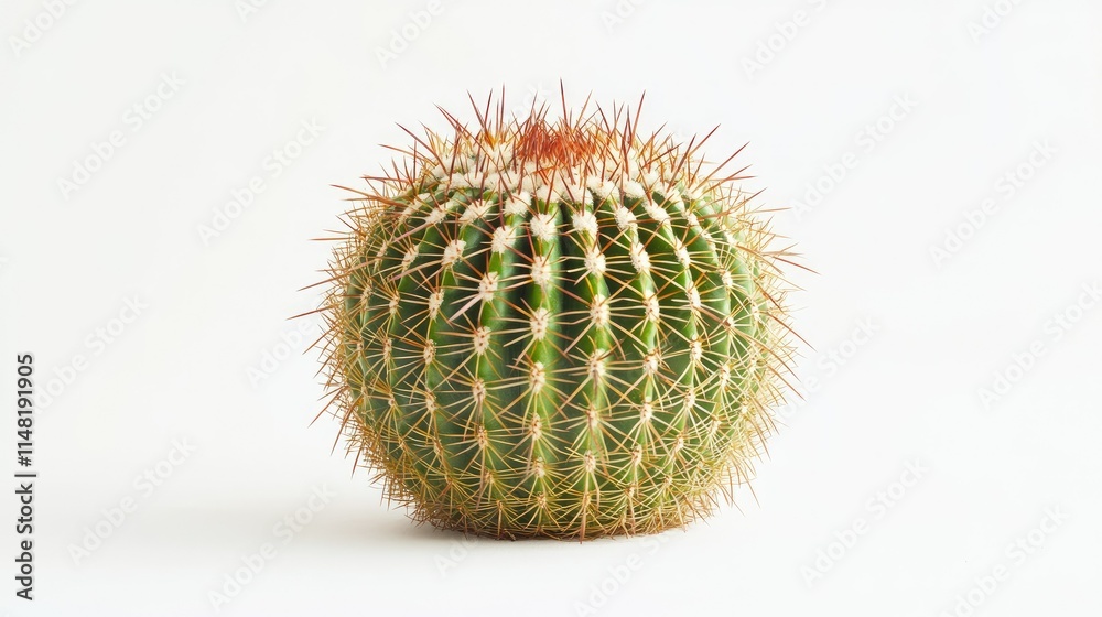 Vibrant Green Cactus with Sharp Spines on a Neutral Background, Capturing the Beauty and Resilience of Desert Flora in a Simple, Minimalist Style Vibrant Green Cactus with Sharp Spines on a Neutral Background, Capturing the Beauty and Resilience of Desert Flora in a Simple, Minimalist Style