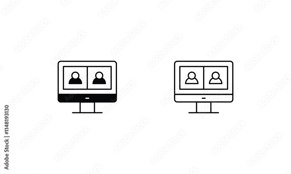 Online Meeting vector icon stock illustration Online Meeting vector icon stock illustration