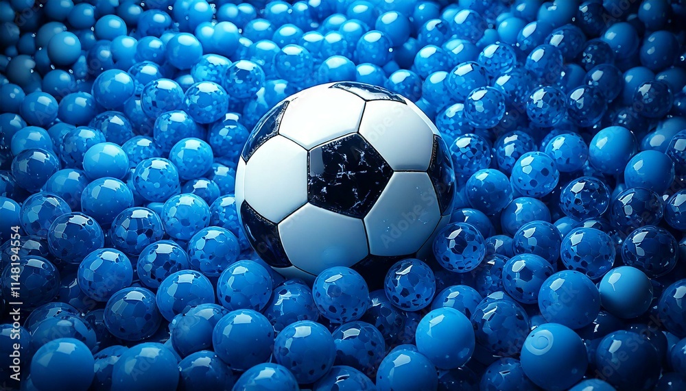 Fototapeta premium soccer ball on blue background