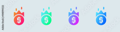 Inflation solid icon in gradient colors. Economy crisis signs vector illustration.