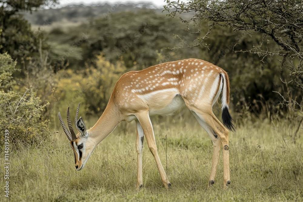 Obraz premium Close-up shot of a green plant with water droplets, great for nature or science illustrations. Beautiful simple AI generated image