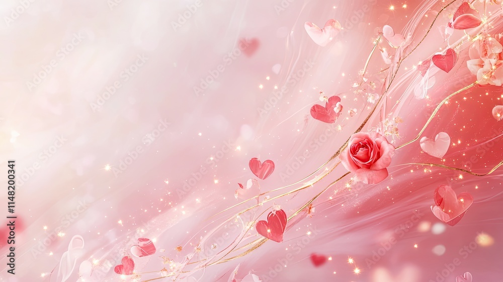 Valentine's Day Themed Background, Generative AI Valentine's Day Themed Background, Generative AI