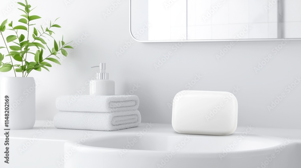 Elegant minimalist glycerin soap display in bathroom photography Elegant minimalist glycerin soap display in bathroom photography