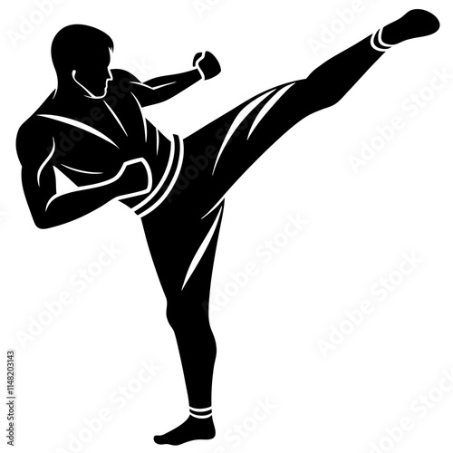 Judo Throw simple flat vector silhouette