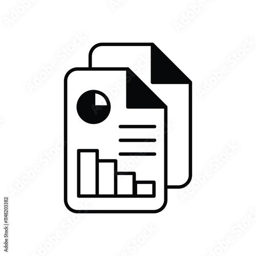 Business Report vector icon stock illustration