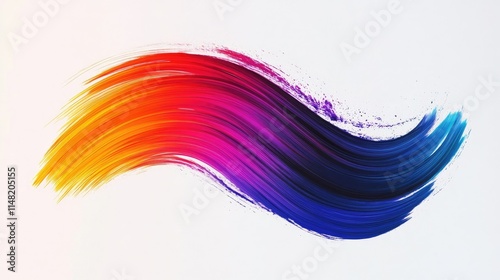 Wallpaper Mural Vibrant Colorful Brush Stroke Illustration on White Background Evoking Emotions and Creativity with Warm and Cool Tones for Artistic Designs and Creative Projects Torontodigital.ca