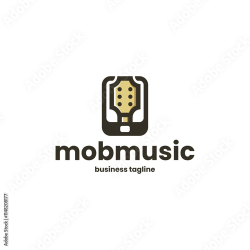 mobile music logo vector