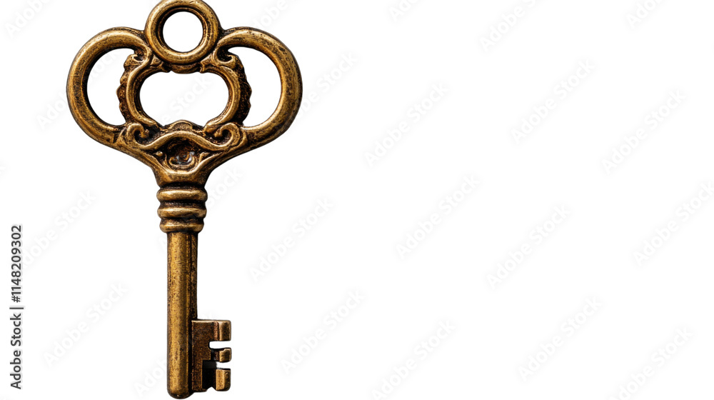 golden key isolated on white background golden key isolated on white background
