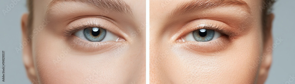 Obraz premium A beforeandafter concept with glowing, smooth skin in focus