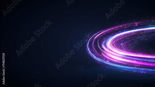Abstract background with colorful light rays shining through a dark space, creating a vibrant and dynamic visual, symbolizing energy, creativity, and the interplay of light and color in a modern digit