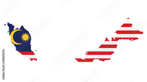 malaysia map in flag vector design