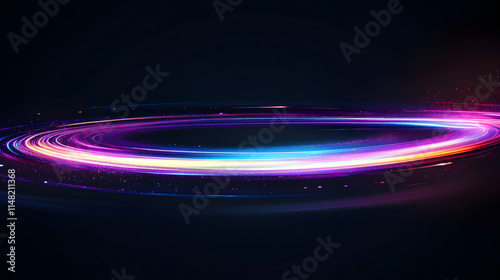Abstract background with colorful light rays shining through a dark space, creating a vibrant and dynamic visual, symbolizing energy, creativity, and the interplay of light and color in a modern digit