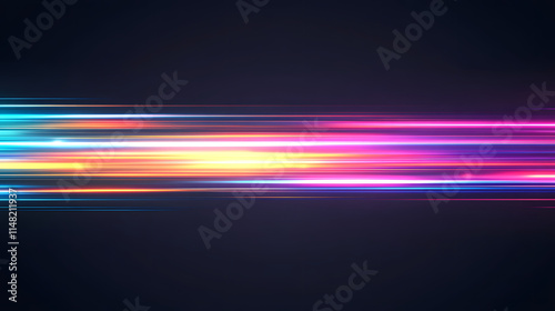 Abstract background with colorful light rays shining through a dark space, creating a vibrant and dynamic visual, symbolizing energy, creativity, and the interplay of light and color in a modern digit